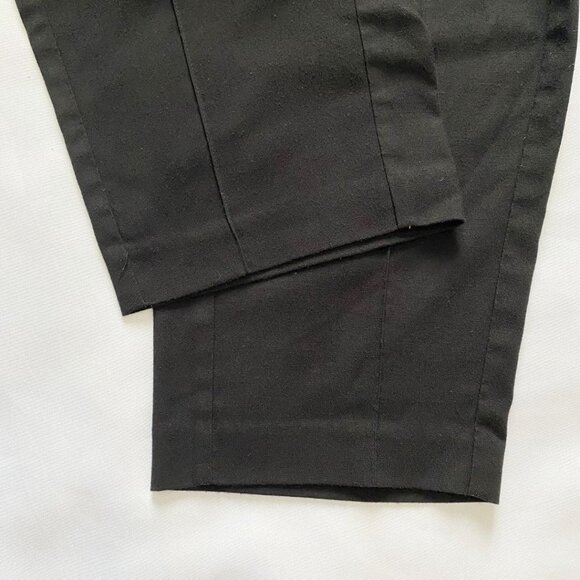 FRANK AND OAK BLACK WOOL BLEND ALICE STRAIGHT ELASTIC WAIST PULL ON PANTS - 6 - Picture 7 of 8